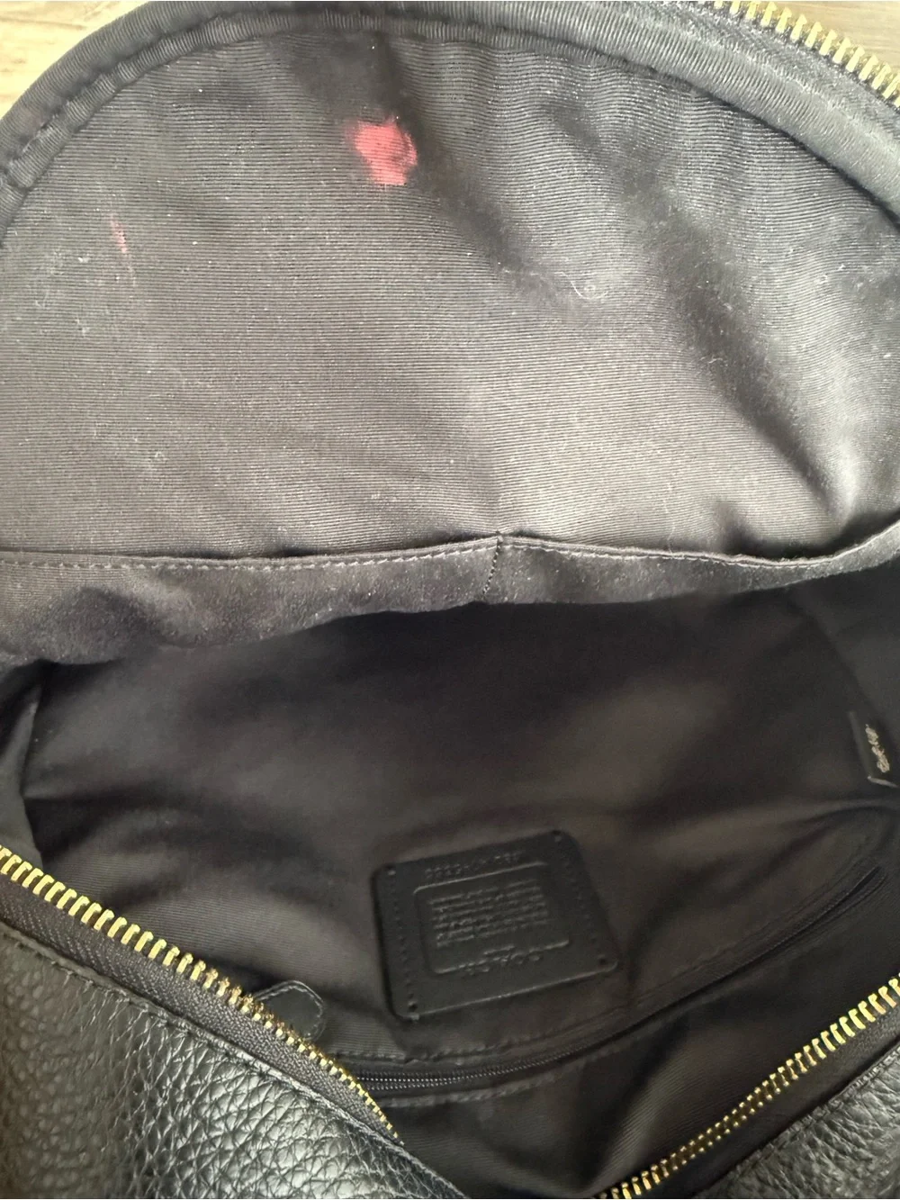Coach Black Pebbled Leather Mini Backpack with Gold Hardware